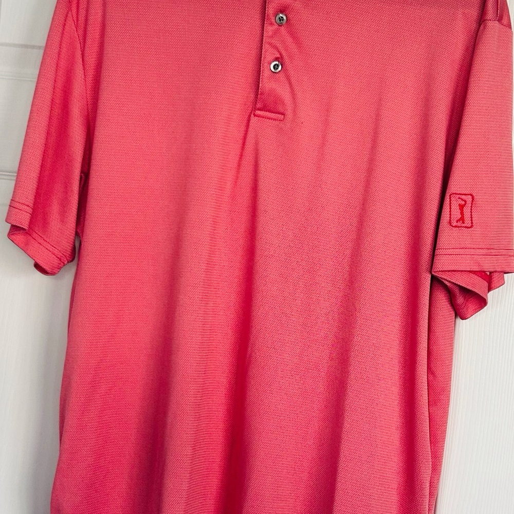 PGA Tour Red Polo Shirt Lightweight Casual
